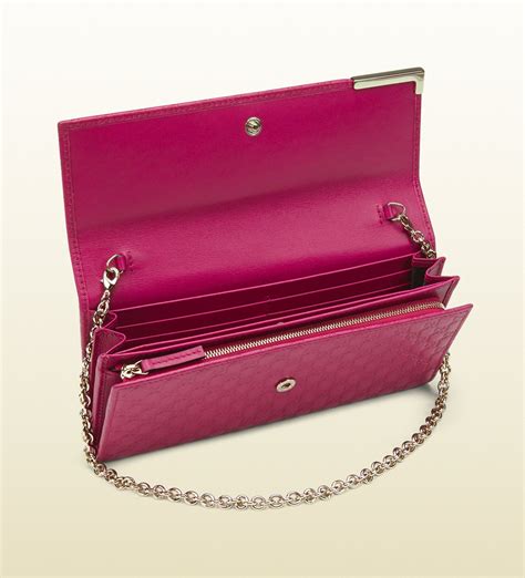 pink gucci chain wallet|Gucci interlocking wallet on chain.